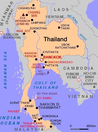 карта Тайланда.